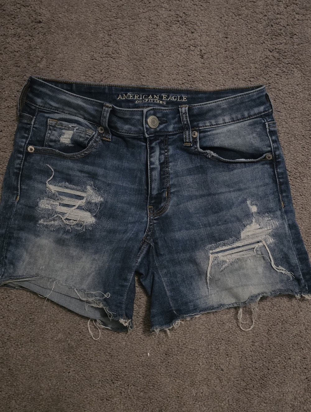American Eagle Outfitters Distressed Denim Jean Shorts - Blue